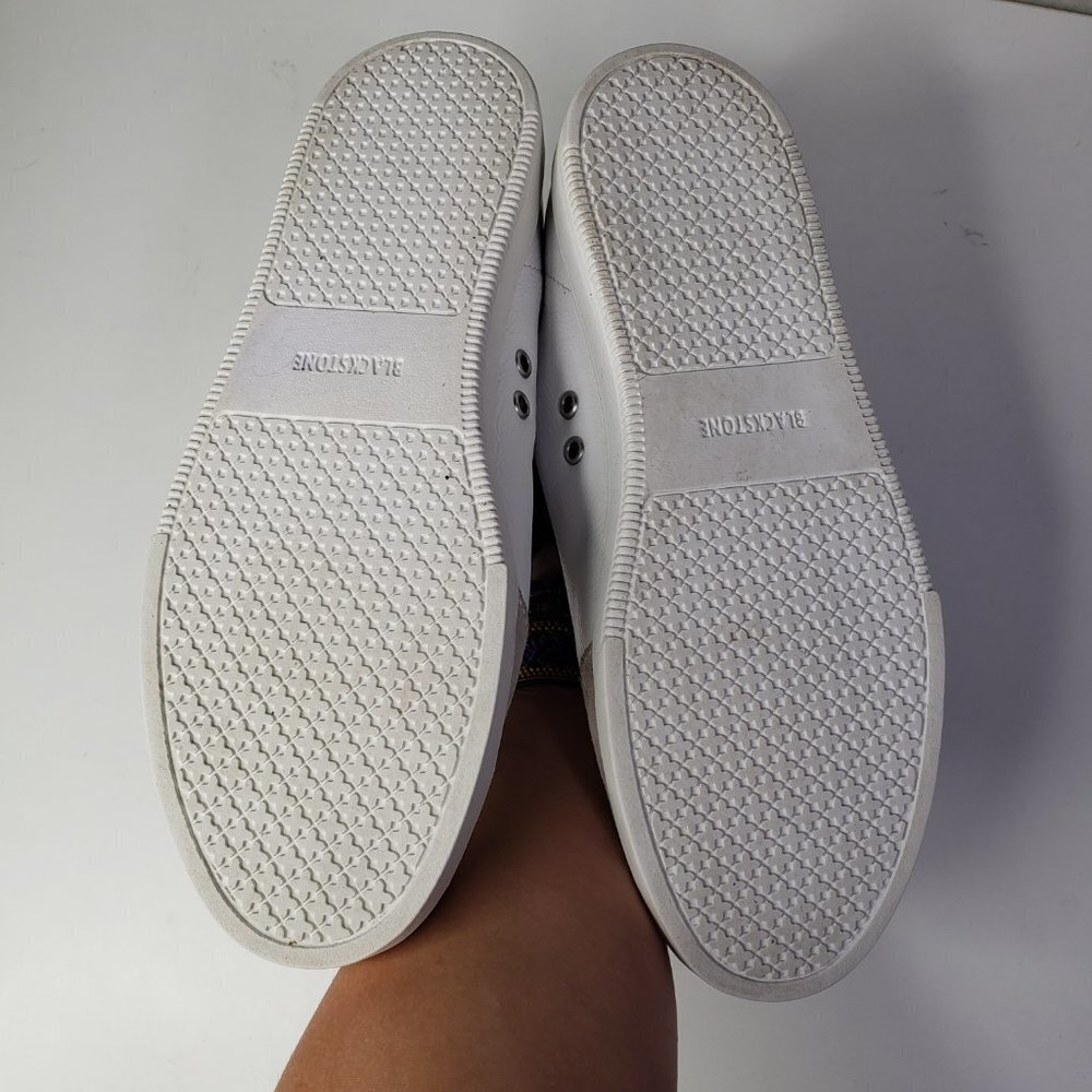 Blackstone RL89 Mid Top Sneaker Sz 40 9 White Logo Metallic Trim Bootie Shoes - Picture 7 of 9